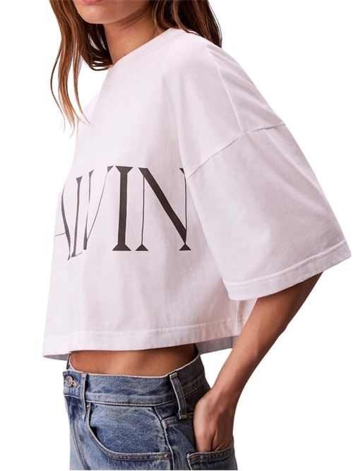 T-shirt bianca in cotone Calvin Klein Jeans | LV047D206GYAA